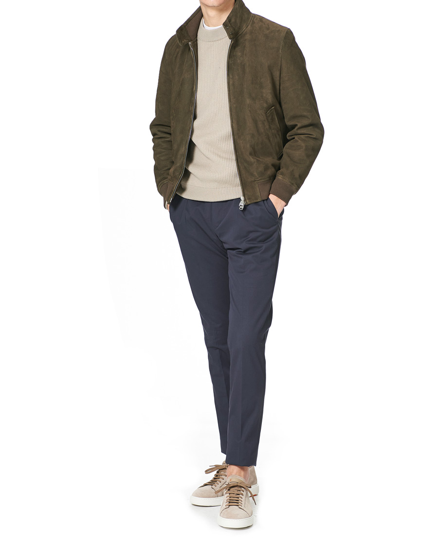Homme | Santoni Derby Plain Sneaker Beige Suede | Santoni | Derby Plain Sneaker Beige Suede