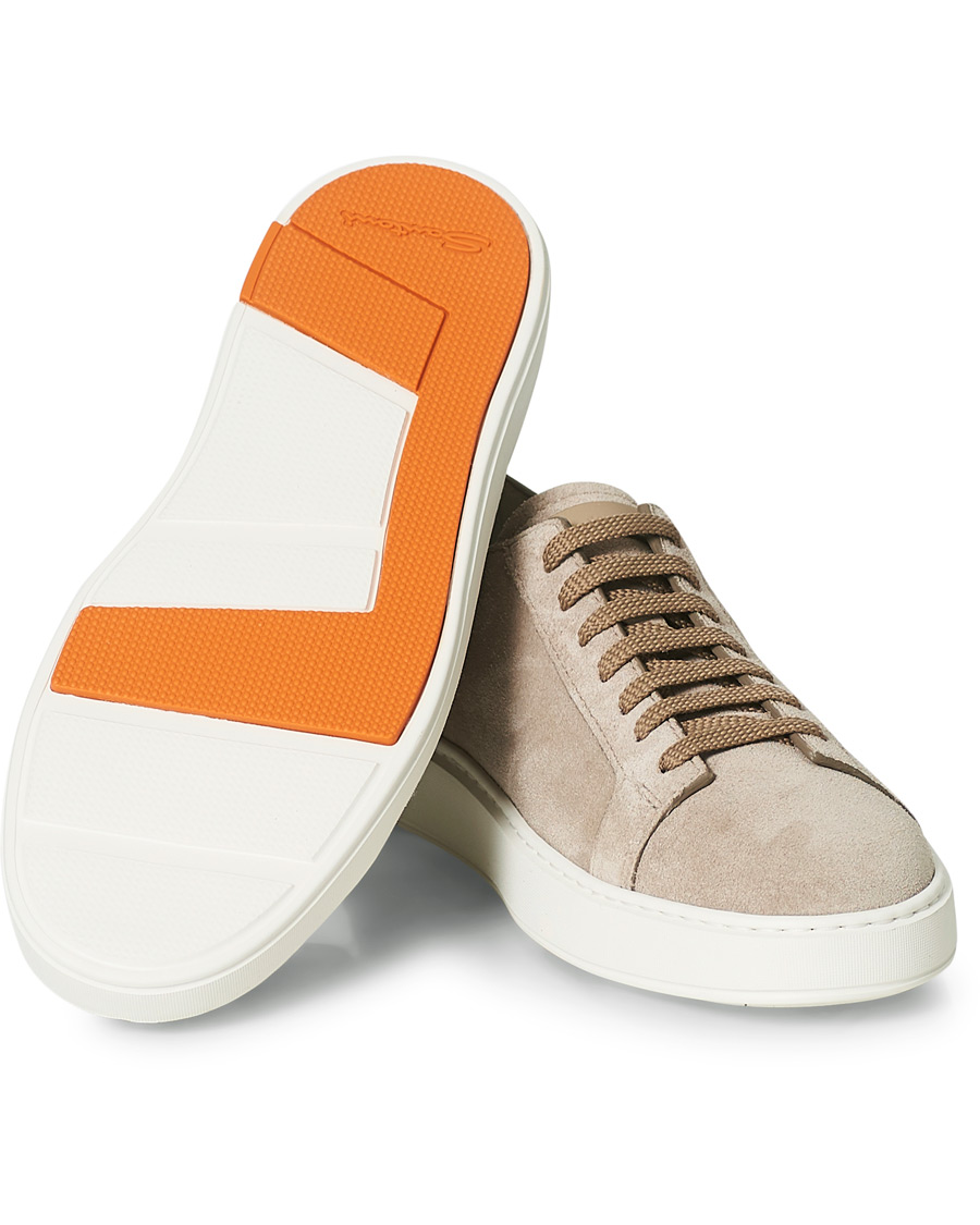 Homme | Santoni Derby Plain Sneaker Beige Suede | Santoni | Derby Plain Sneaker Beige Suede