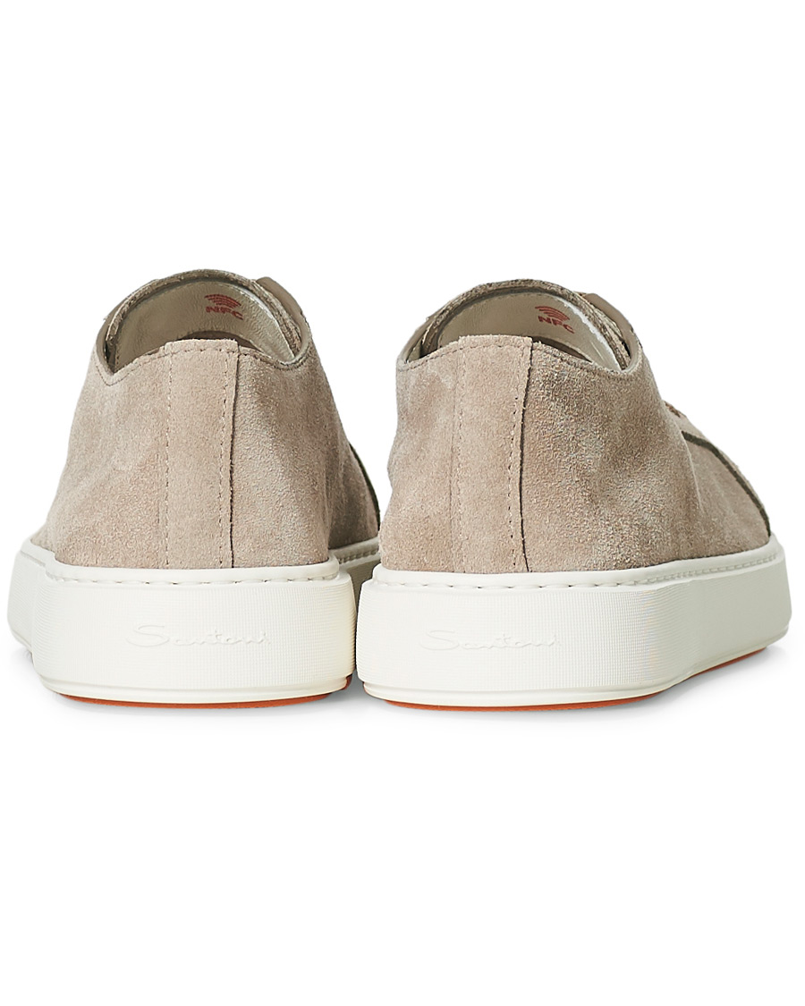 Homme | Santoni Derby Plain Sneaker Beige Suede | Santoni | Derby Plain Sneaker Beige Suede