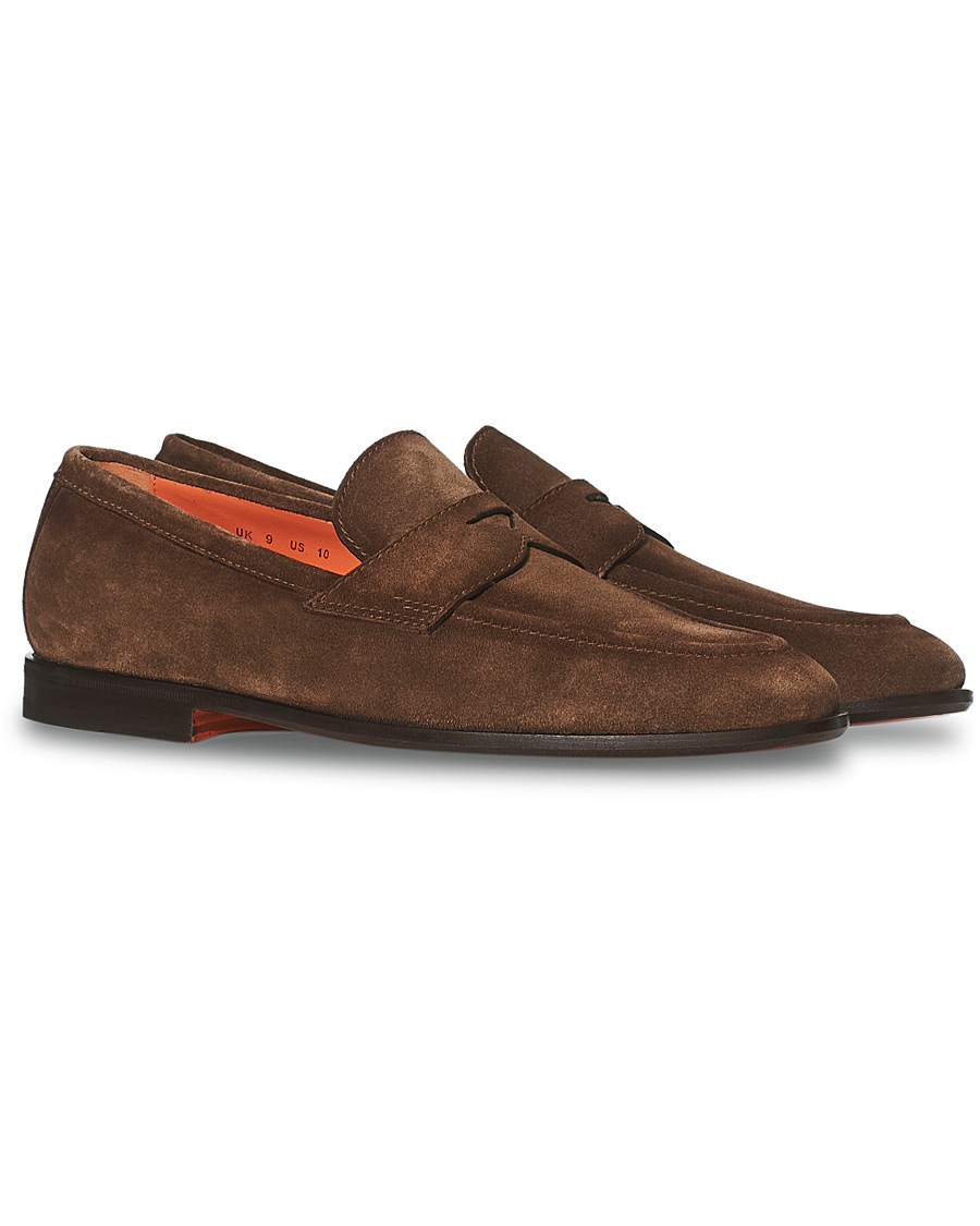 Homme | Santoni Penny Loafer Brown Suede | Santoni | Penny Loafer Brown Suede