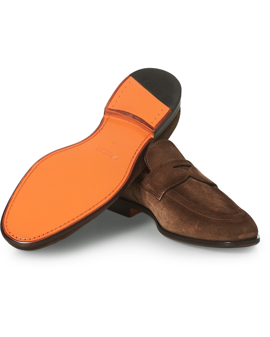 Homme | Santoni Penny Loafer Brown Suede | Santoni | Penny Loafer Brown Suede