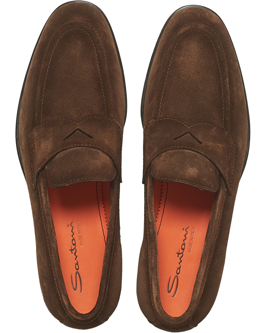 Homme | Santoni Penny Loafer Brown Suede | Santoni | Penny Loafer Brown Suede