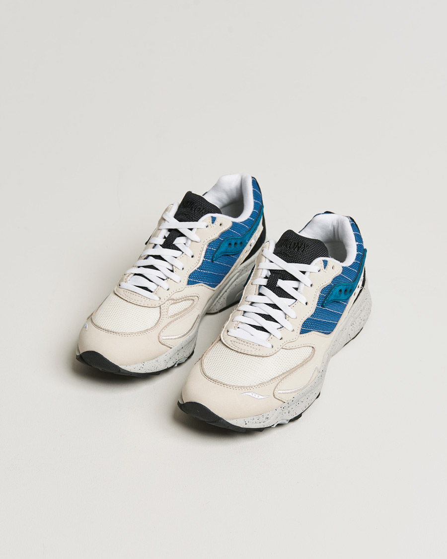 Homme | Saucony Grid Hurricane Sneaker Cream/Blue | Saucony | Grid Hurricane Sneaker Cream/Blue
