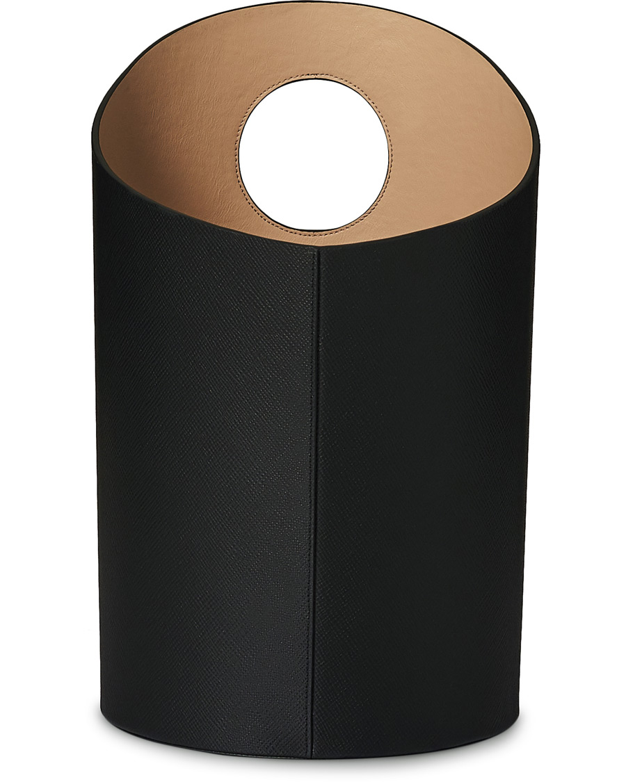 Homme | Smythson Panama Waste Paper Bin Black | Smythson | Panama Waste Paper Bin Black