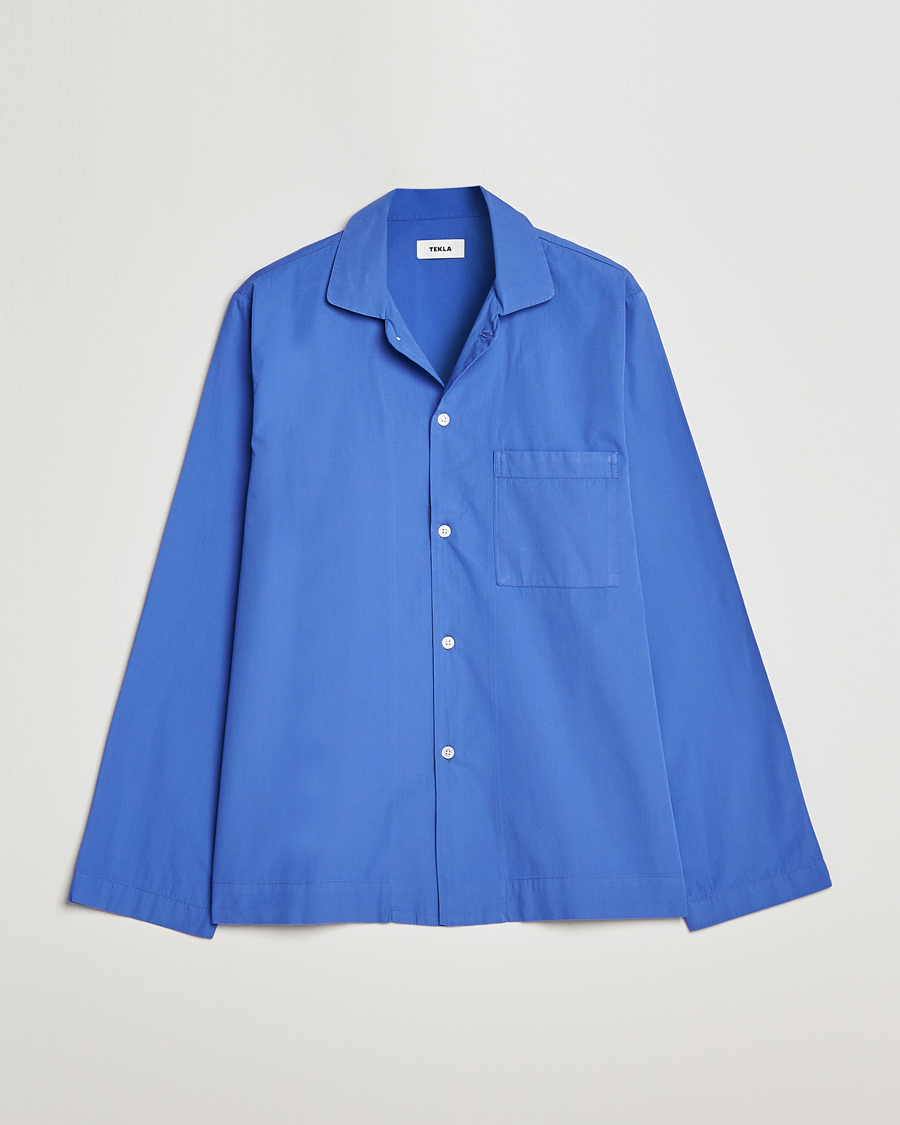 Heren | Pyjama's en gewaden | Tekla | Poplin Pyjama Shirt Royal Blue