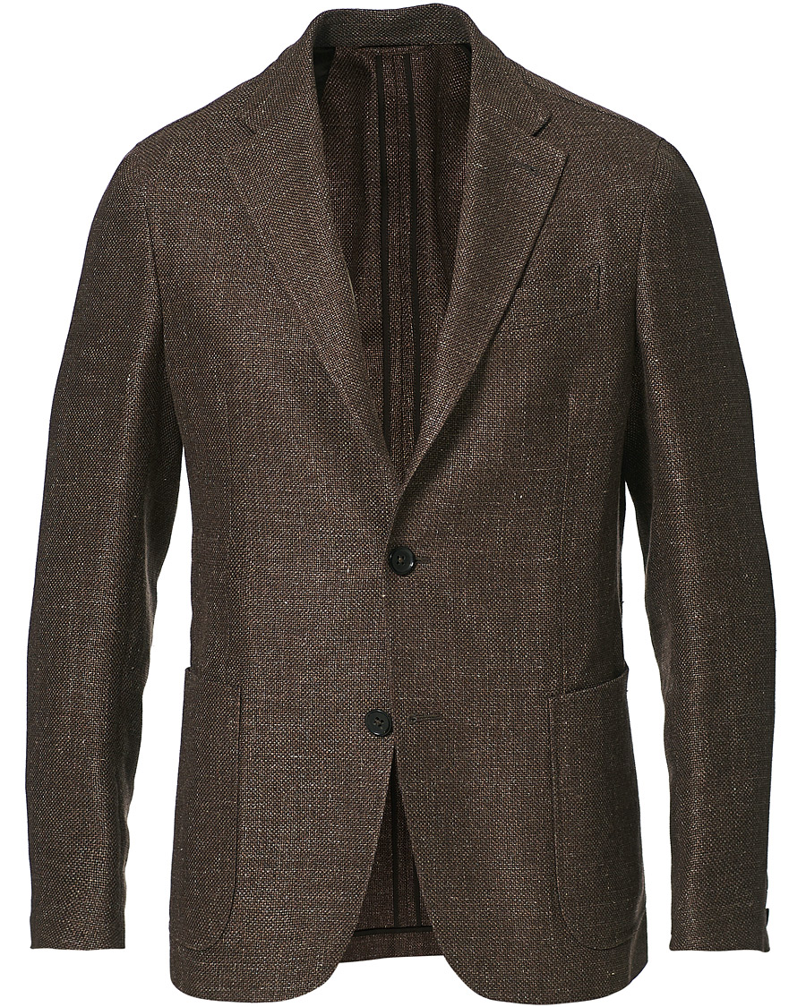 Homme | Blazers | Ermenegildo Zegna | Wool/Linen Informale Blazer Brown Melange