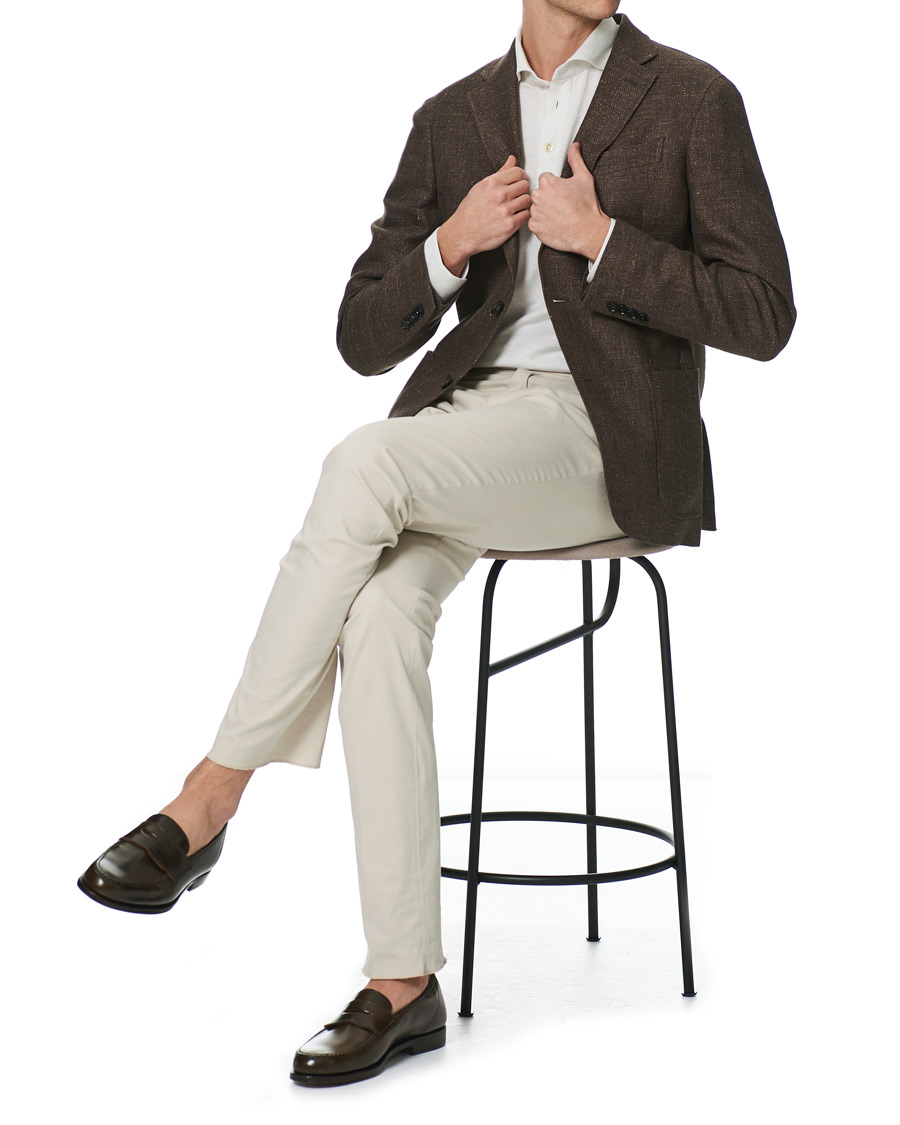 Homme | Blazers | Ermenegildo Zegna | Wool/Linen Informale Blazer Brown Melange