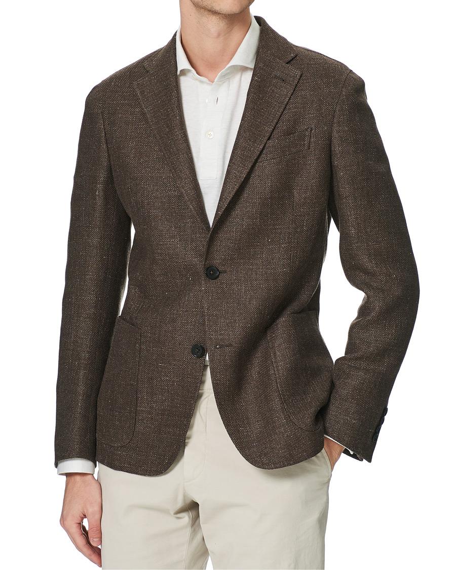 Homme | Blazers | Ermenegildo Zegna | Wool/Linen Informale Blazer Brown Melange