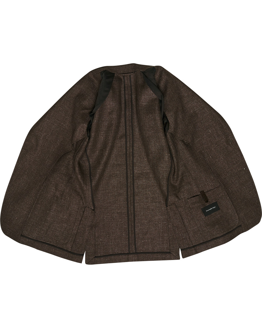 Homme | Blazers | Ermenegildo Zegna | Wool/Linen Informale Blazer Brown Melange