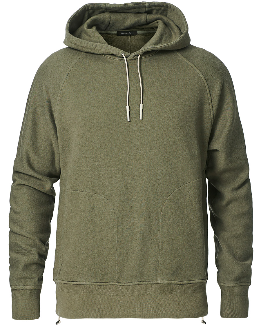 Homme | Pulls Et Tricots | Ermenegildo Zegna | Cotton/Cashmere Hoodie Sage Green