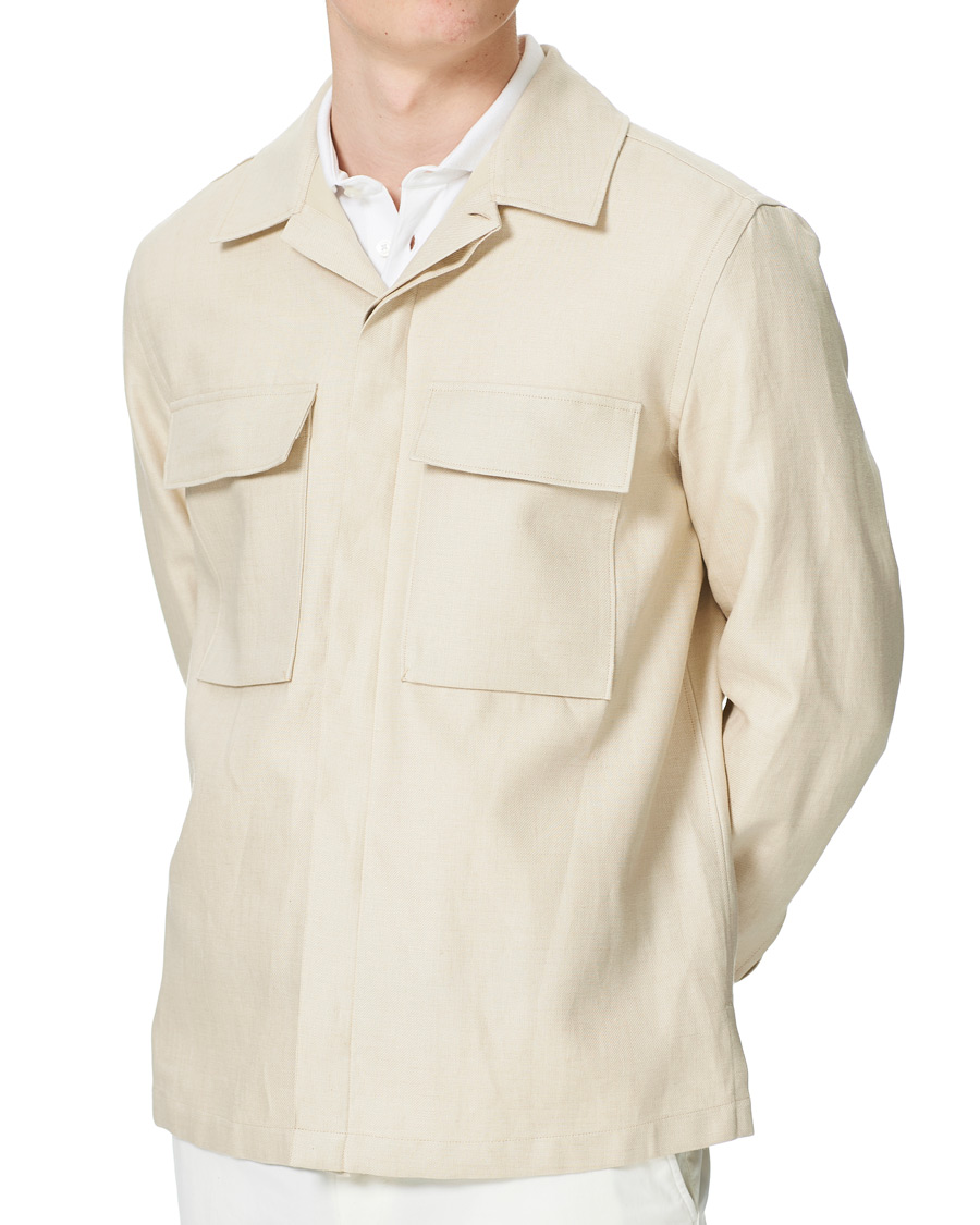 Homme | Chemises | Ermenegildo Zegna | Linen Shirt Jacket Light Beige