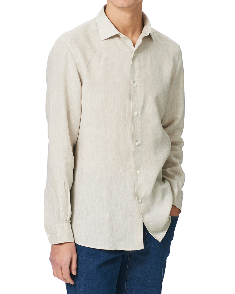 Homme | Chemises | Ermenegildo Zegna | Slim Fit Linen Shirt Beige
