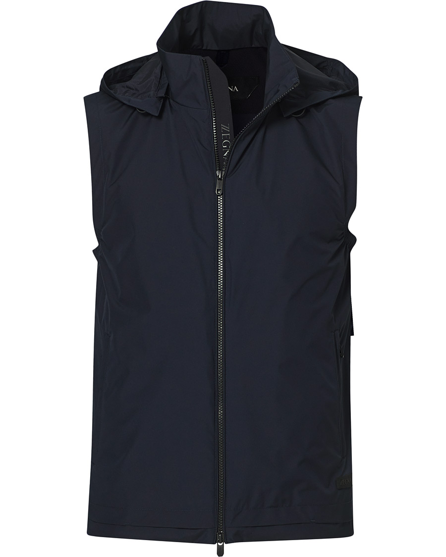 Homme | Manteaux Et Vestes | Z Zegna | Hooded Microfiber Vest Navy