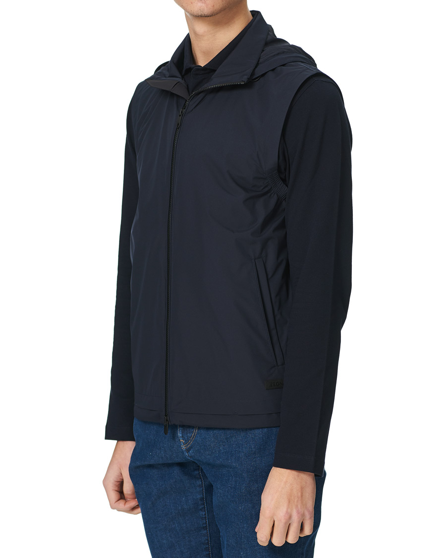 Homme | Manteaux Et Vestes | Z Zegna | Hooded Microfiber Vest Navy