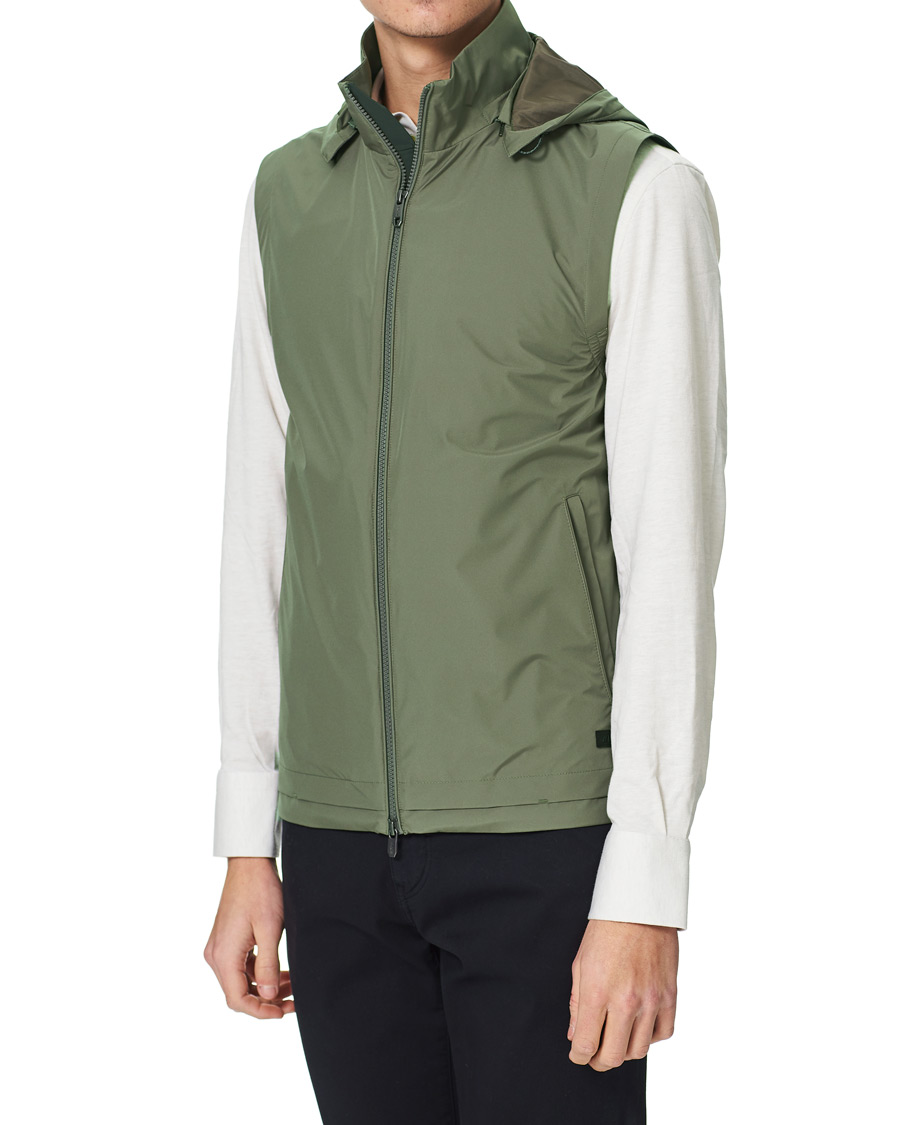 Homme | Manteaux Et Vestes | Z Zegna | Hooded Microfiber Vest Olive