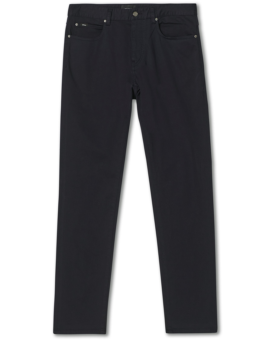 Homme | Pantalons | Z Zegna | Cotton Satin 5-Pocket Pants Navy