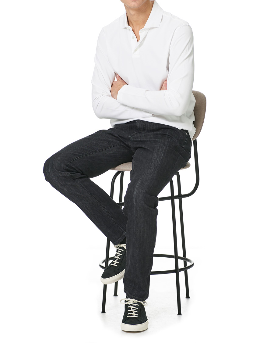 Homme | Pulls Et Tricots | Z Zegna | Stretch Piquet Long Sleeve Polo White