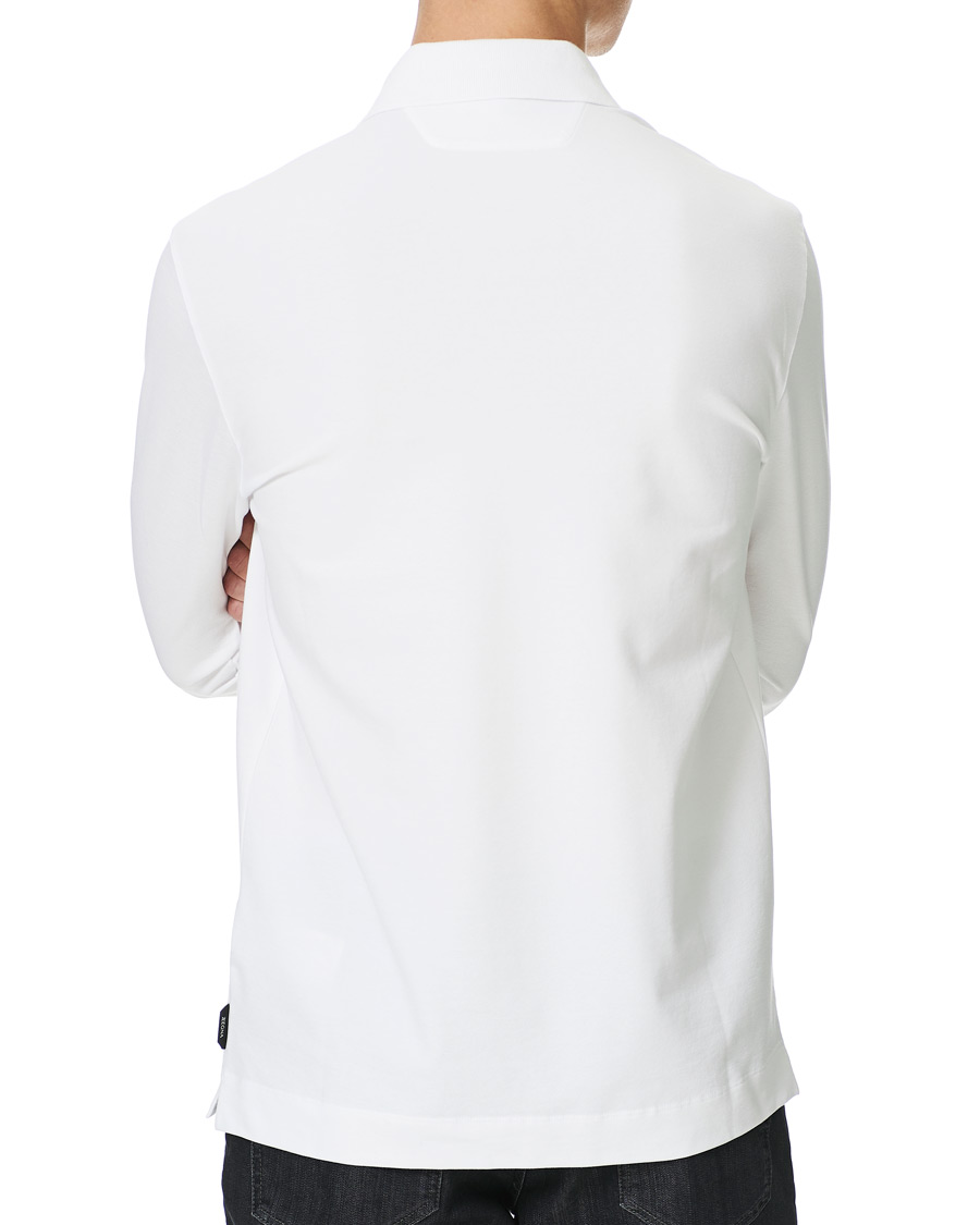 Homme | Pulls Et Tricots | Z Zegna | Stretch Piquet Long Sleeve Polo White