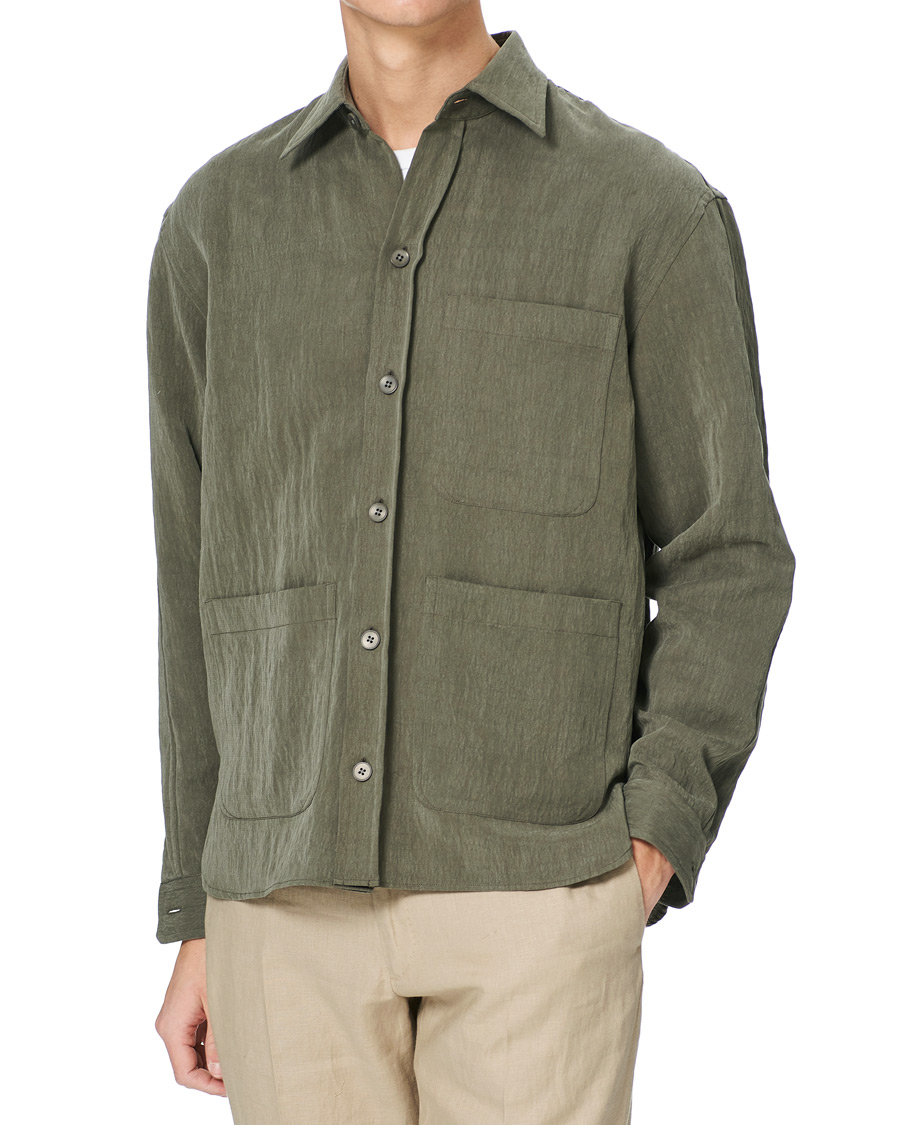 Homme | Chemises | Z Zegna | Washed Tencel Shirt Jacket Army Green