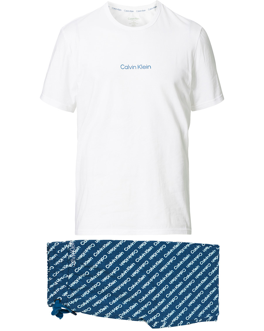 Heren | Pyjama's en gewaden | Calvin Klein | Short Pyjama Set White/Navy