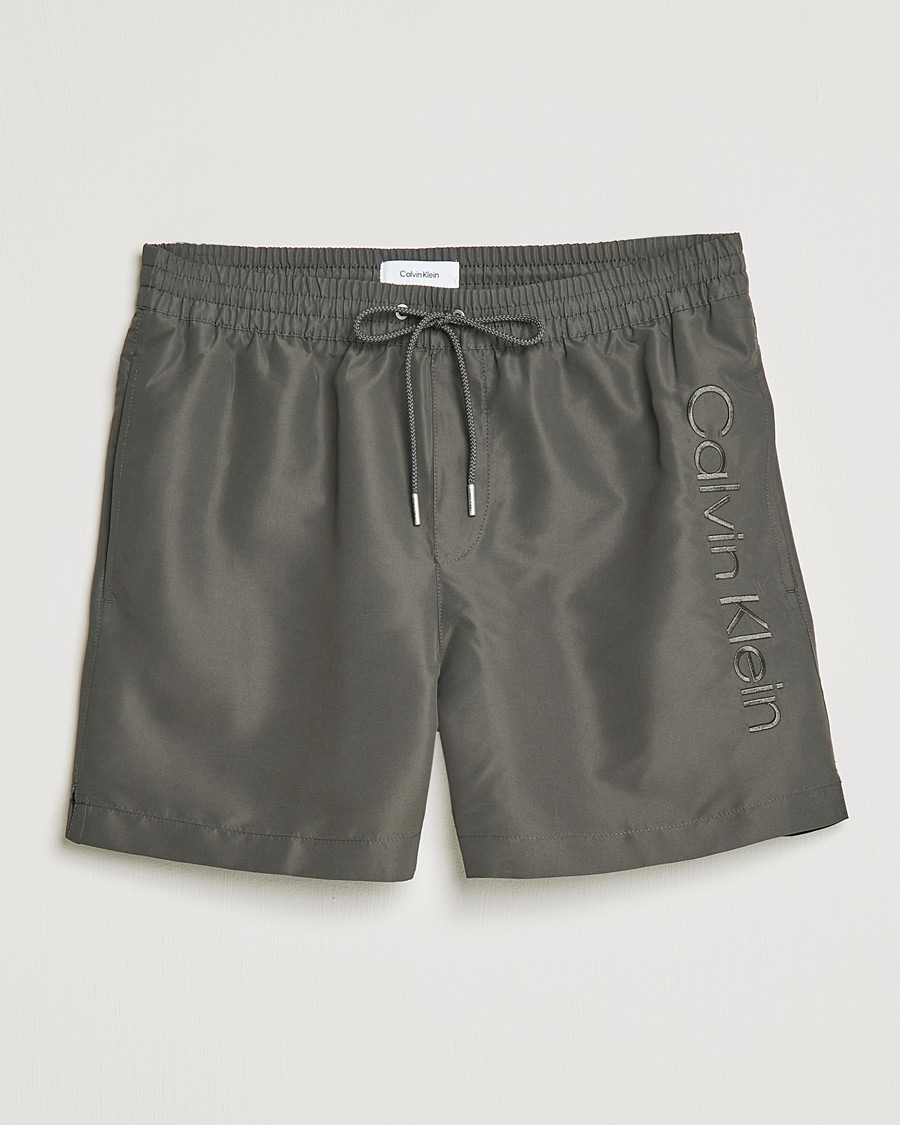 Homme | Maillots De Bain | Calvin Klein | Tonal Logo Drawstring Swimshorts Industrial Grey