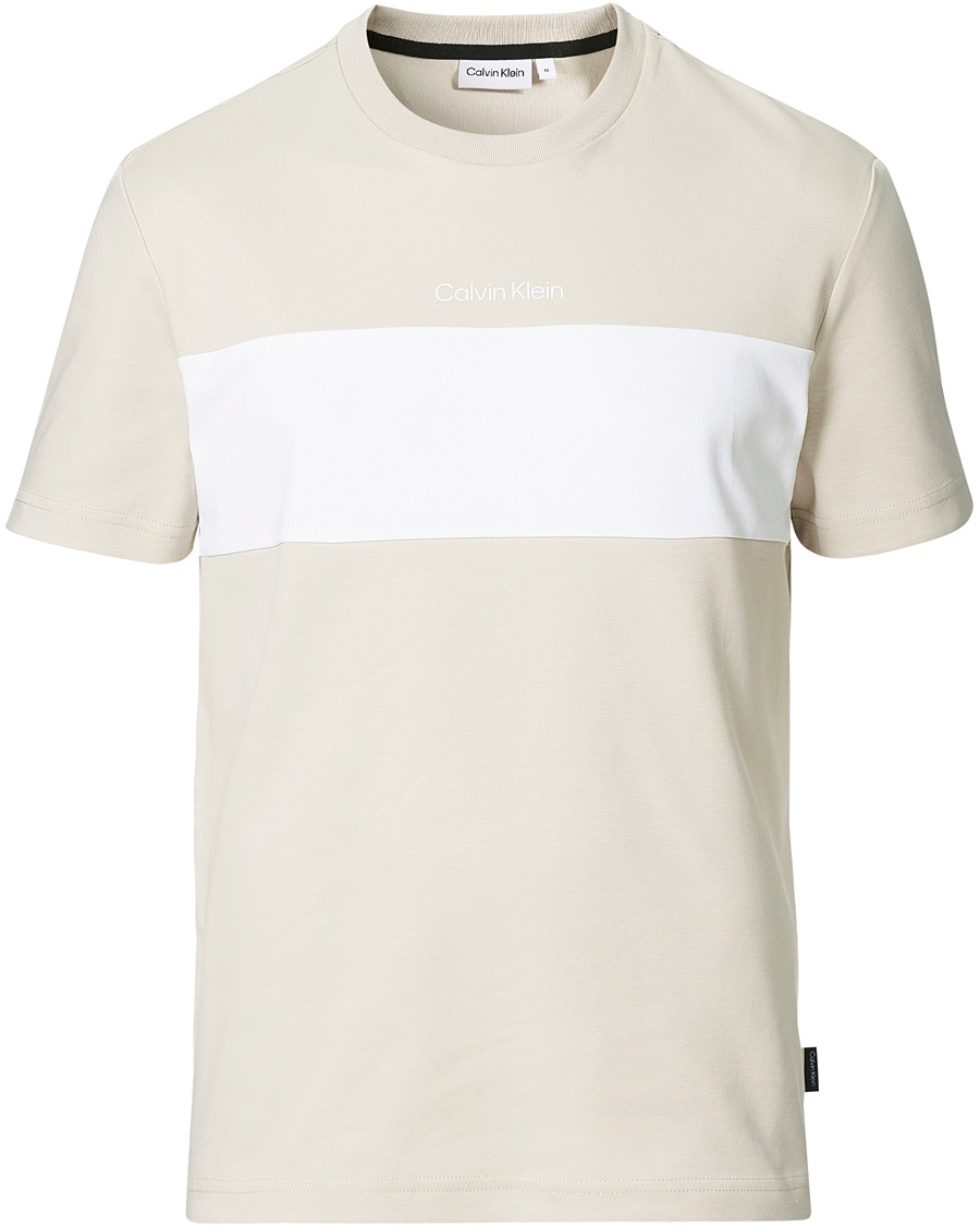 Homme | T-shirts | Calvin Klein | Logo Colorblock Crew Neck Tee Stony Beige/White