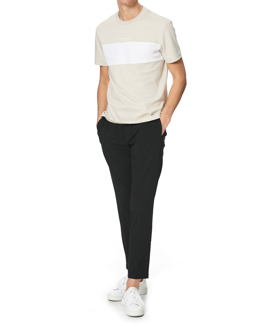 Homme | T-shirts | Calvin Klein | Logo Colorblock Crew Neck Tee Stony Beige/White