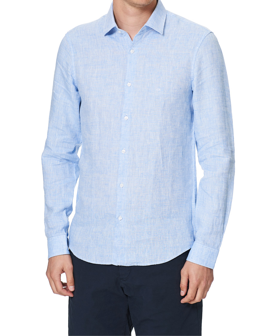 Homme | Chemises | Calvin Klein | Slim Fit Linen Shirt Blue
