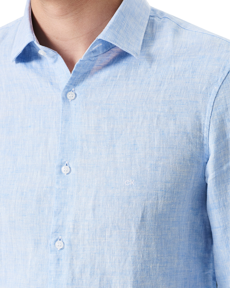 Homme | Chemises | Calvin Klein | Slim Fit Linen Shirt Blue