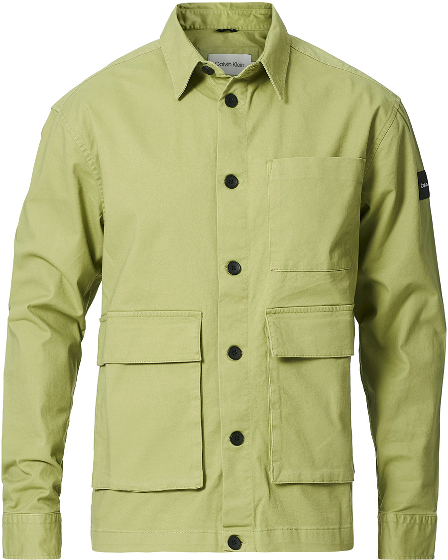 Homme | Chemises | Calvin Klein | Twill Overshirt Sage Green