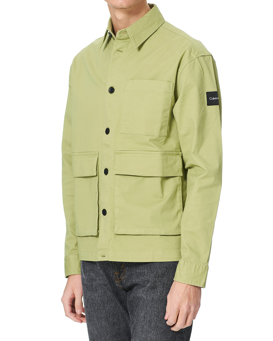 Homme | Chemises | Calvin Klein | Twill Overshirt Sage Green