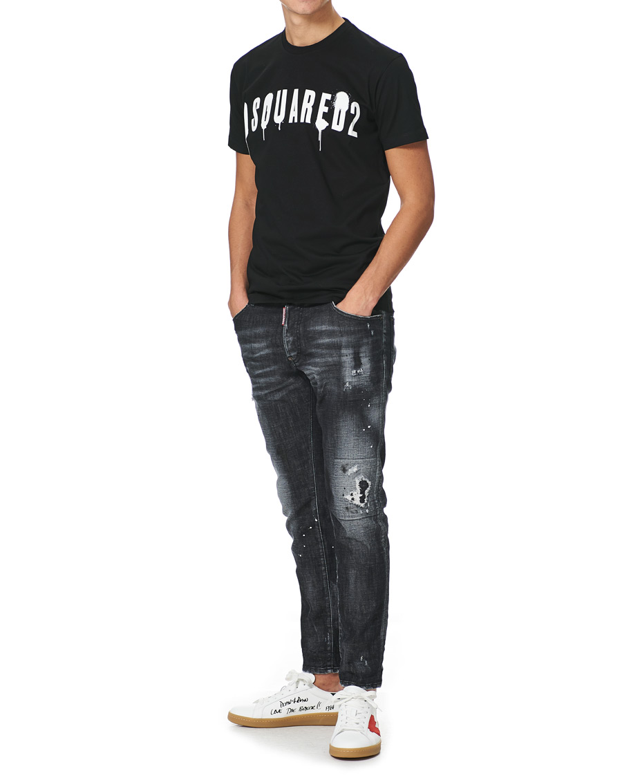 Heren | T-shirts | Dsquared2 | Graffiti Logo Tee Black