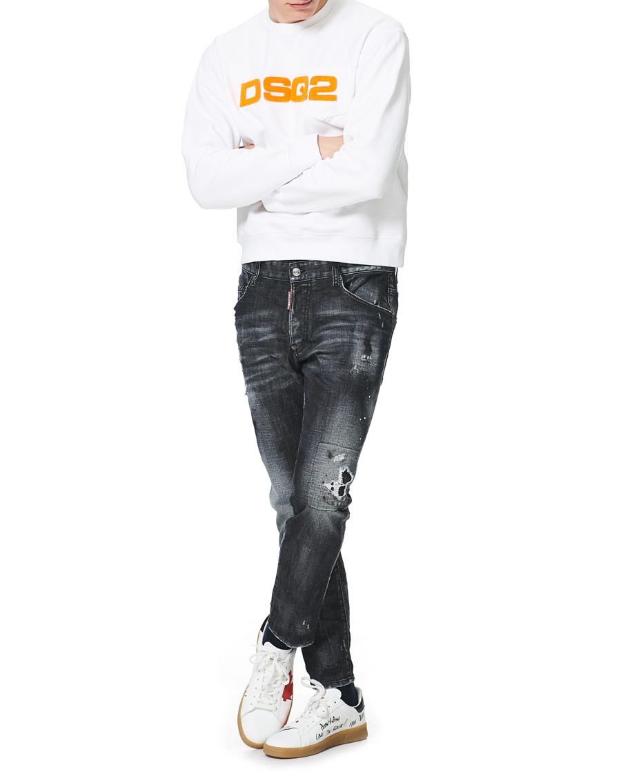 Homme | Pulls Et Tricots | Dsquared2 | Flock Logo Sweatshirt White