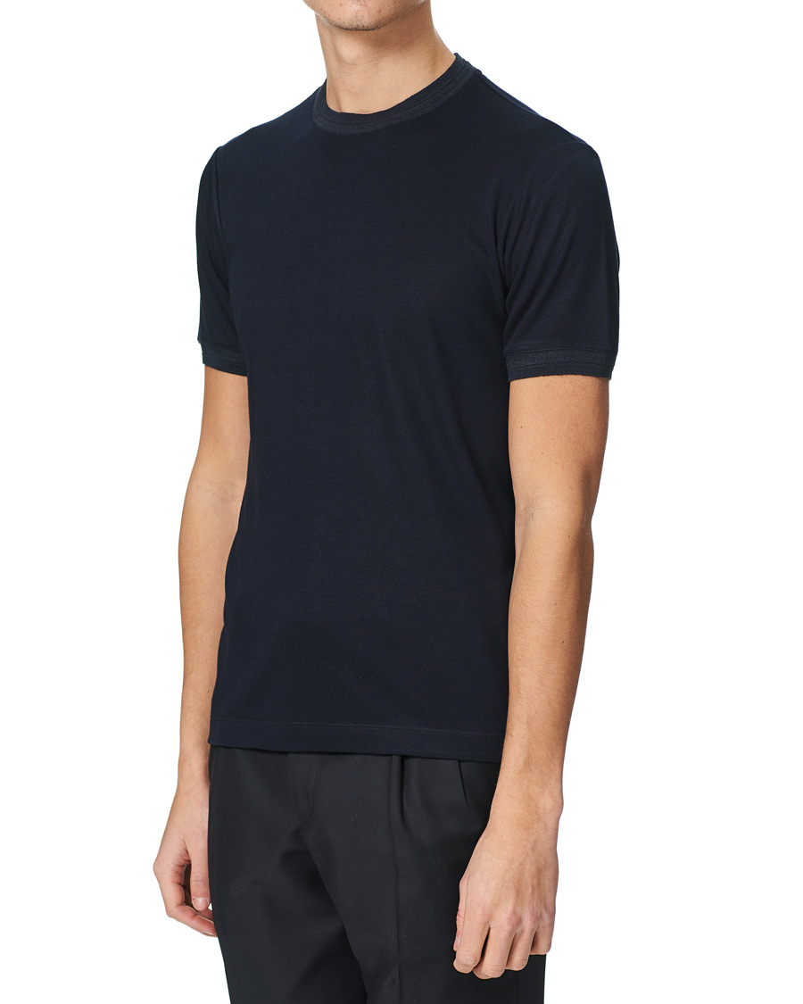Homme | T-shirts | Giorgio Armani | Soft Silk T-Shirt Navy