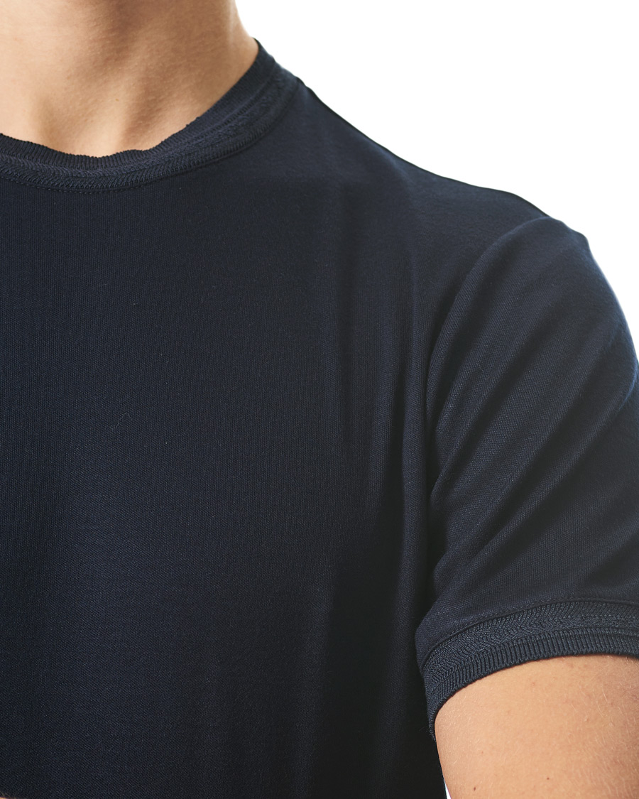 Homme | T-shirts | Giorgio Armani | Soft Silk T-Shirt Navy
