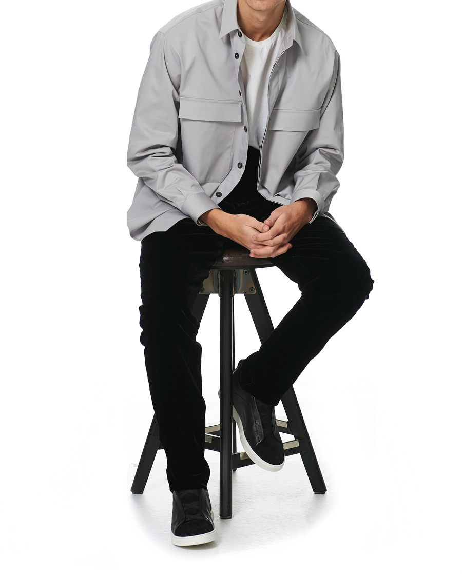 Homme | Chemises | Giorgio Armani | Cotton Overshirt Light Grey
