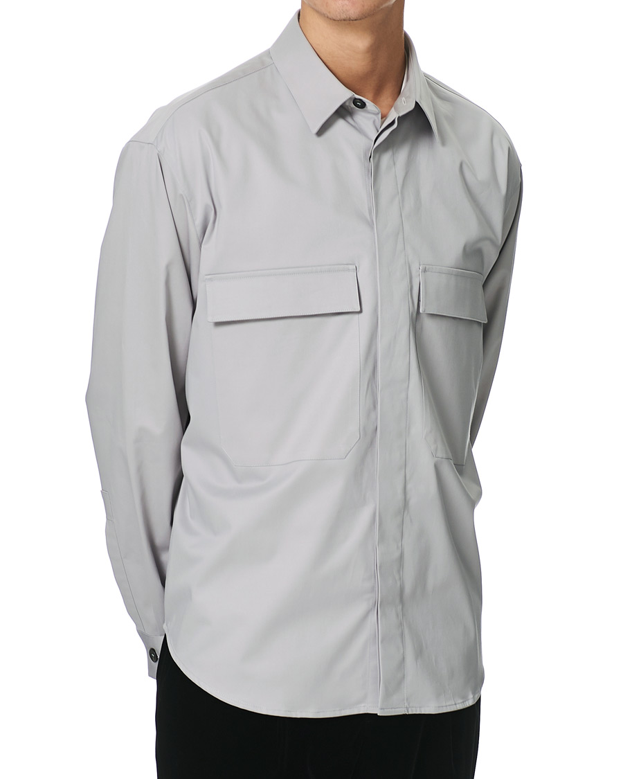 Homme | Chemises | Giorgio Armani | Cotton Overshirt Light Grey