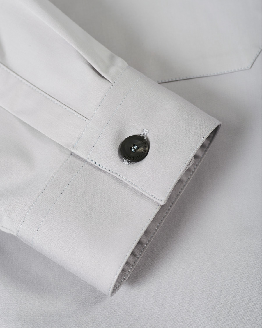 Homme | Chemises | Giorgio Armani | Cotton Overshirt Light Grey