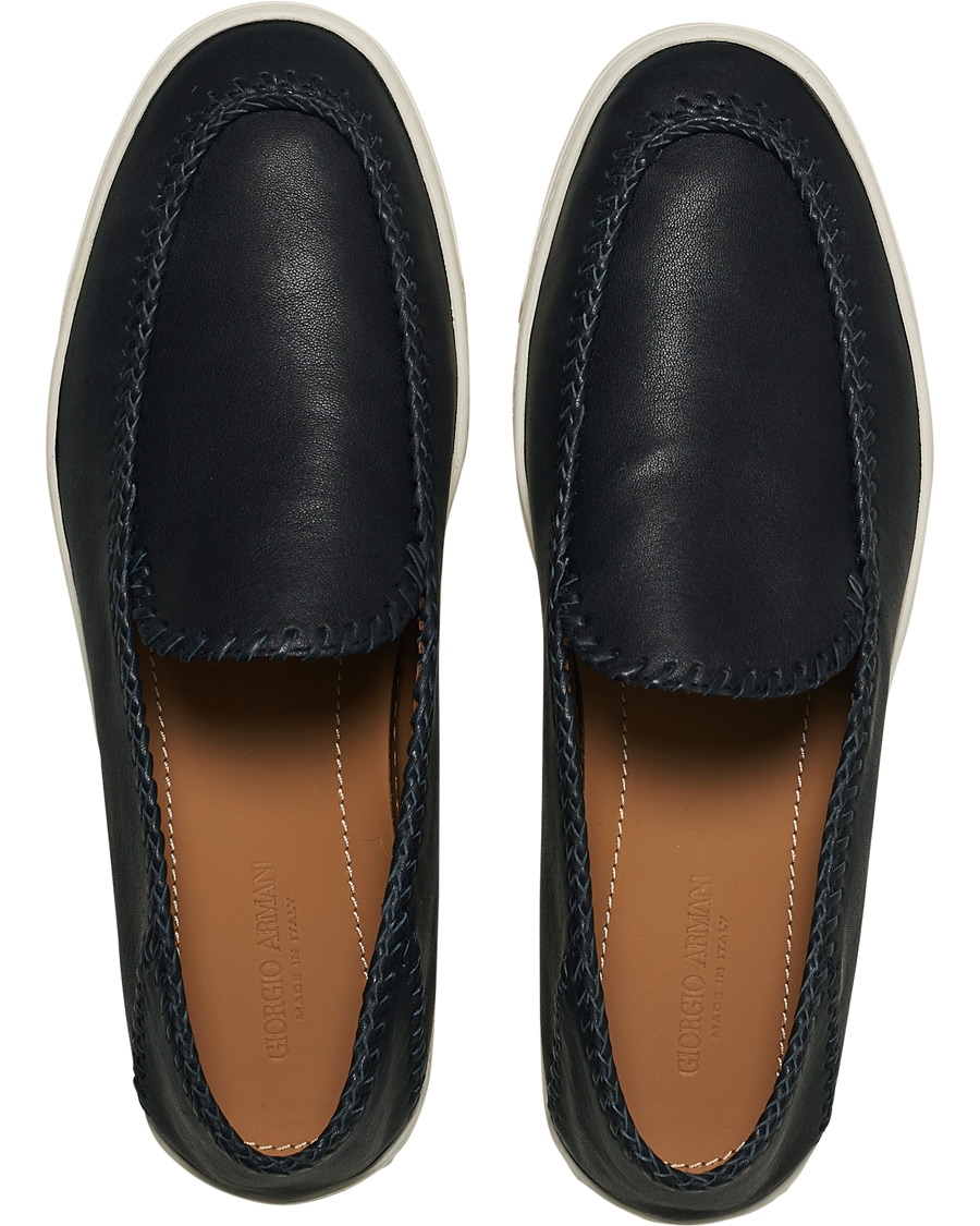 Homme | Giorgio Armani Soft Leather Loafers Navy | Giorgio Armani | Soft Leather Loafers Navy