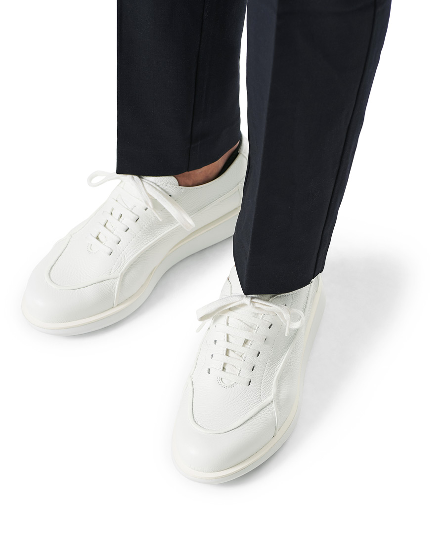 Heren | Giorgio Armani Deerskin Leather Sneakers White | Giorgio Armani | Deerskin Leather Sneakers White