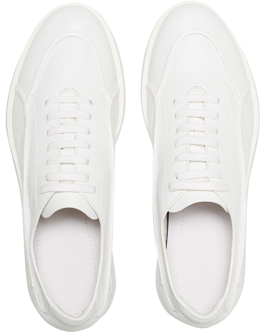 Heren | Giorgio Armani Deerskin Leather Sneakers White | Giorgio Armani | Deerskin Leather Sneakers White