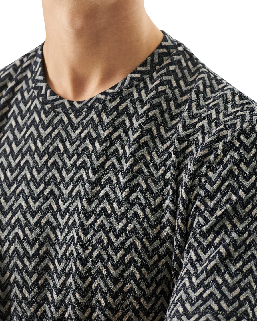 Homme | T-shirts | Giorgio Armani | Jersey Chevron T-Shirt Navy