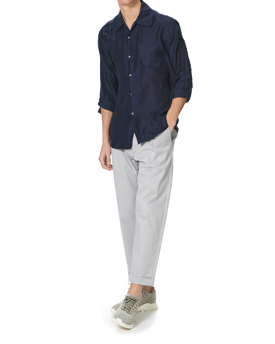 Homme | Chemises | Giorgio Armani | Loose Fit Silk Shirt Navy