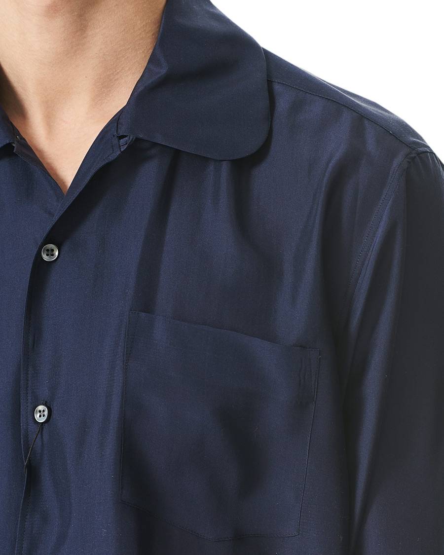 Homme | Chemises | Giorgio Armani | Loose Fit Silk Shirt Navy