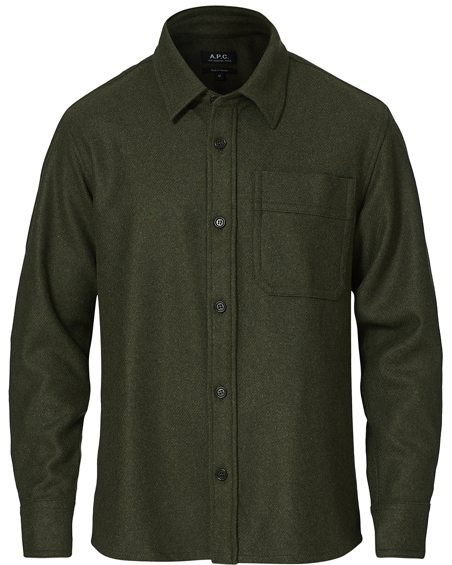 Homme | Chemises | A.P.C. | Basile Wool Shirt Jacket Olive