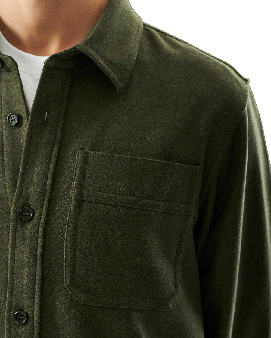 Homme | Chemises | A.P.C. | Basile Wool Shirt Jacket Olive