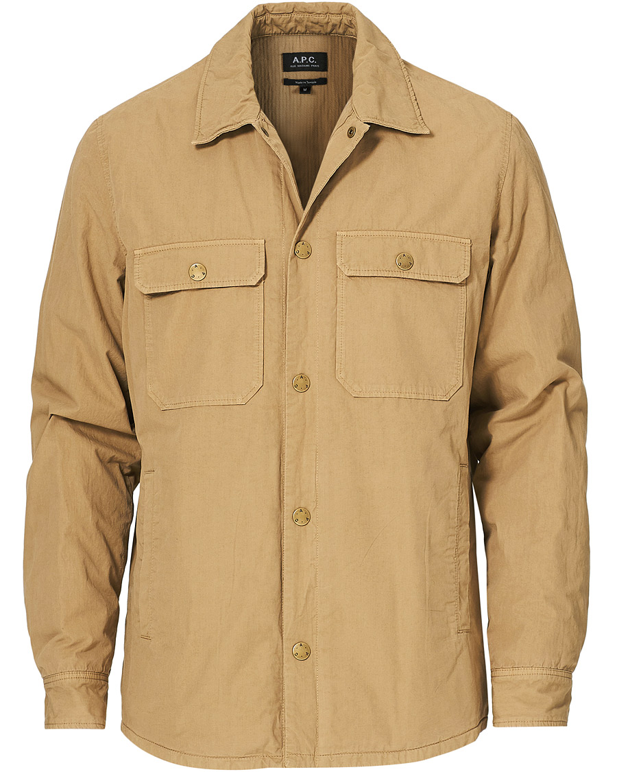 Homme | Manteaux Et Vestes | A.P.C. | Alex Garment Dyed Overshirt Dark Beige