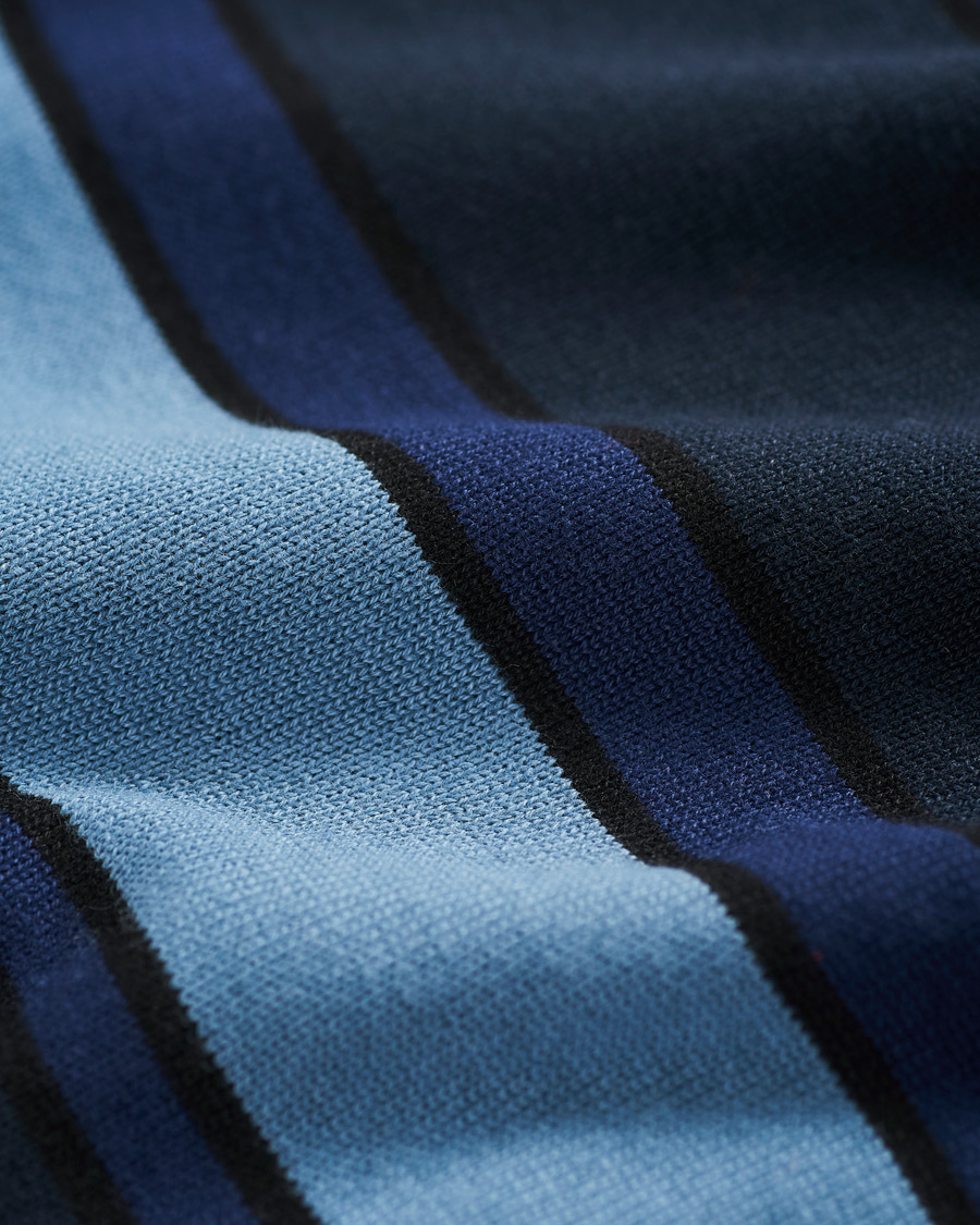 Heren | Truien | Lyle & Scott | Stripe Cardigan Slate Blue/Navy