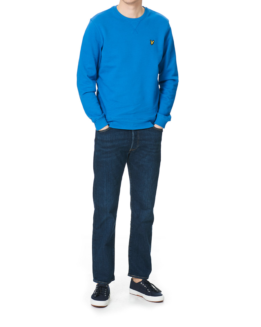 Homme | Pulls Et Tricots | Lyle & Scott | Crew Neck Organic Cotton Sweatshirt Spring Blue