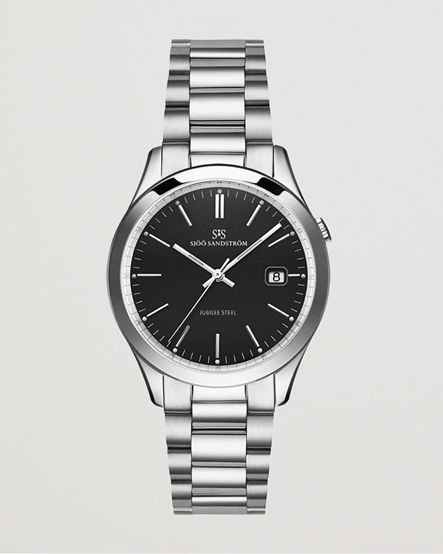 Heren | Sjöö Sandström Jubilee Steel Quartz 40mm Black/Steel | Sjöö Sandström | Jubilee Steel Quartz 40mm Black/Steel